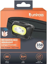 Uniross Light Headlamp Prolite 350 Lumens 3m Sensor USB Charging