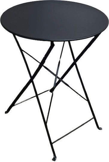 Metal Masa pentru spații exterioare mici Pliabil Negru 60x60x71buc