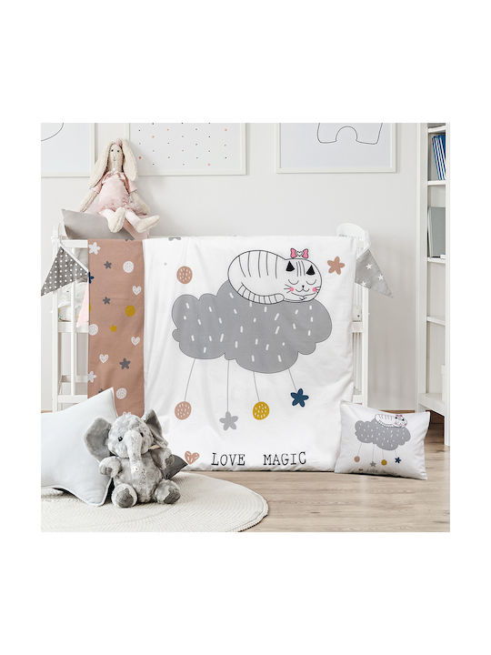 Beauty Home Kitty 5189 Baby Sheets Set Crib Cotton White 120x160cm 3pcs