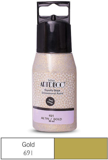 Artdeco 60ml Ακρυλικο Χρωμα 3d Liner Glitter Gold 691