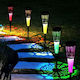 Set aus 6 dekorativen Solar-Außenlampen Siks Kaltweiß Mehrfarbig Solartrichter Lade-Gartenpfahl Lichtsensor Wasserdicht Schwarz