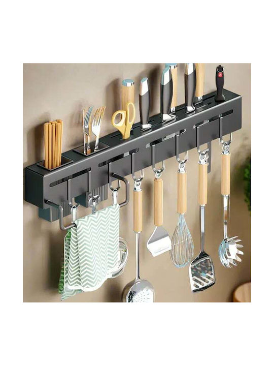 Wandmontage Metallisches Regal 60cm Schwarz