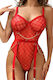 W6081 Roter Straps-Bodysuit