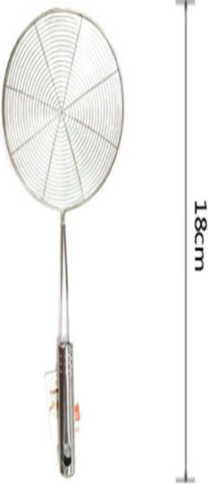 Shallow Spider Strainer Metal Spoon Silver