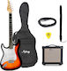Infinity Sunburst Chitară Electrică Stratocaster Neagră