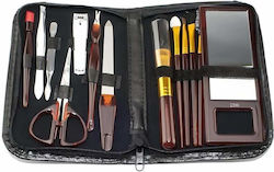 Siks Travel Kit Manicure Set Makeup Brushes 13 Pieces Portable Travel Case Black Siks Travel Kit Manicure Set Makeup Brushes 13 Pieces Portable Travel Case Black