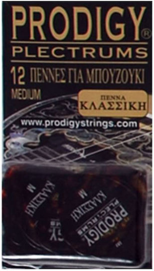 Prodigy Πέννες Μπουζουκιού Τζουρά Μπαγλαμα Kλασική Medium Tortoise Pearl Σετ 12τμχ