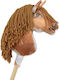 Hobby Horse Small Stick Horse Premium Spotted Tobiano Brown Mane A4