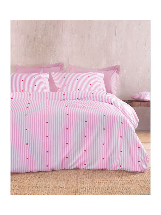 Rythmos Young Heart Set de față de pernă pentru copii din bumbac 100% 50x70cm Roz