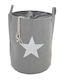 Inart Decorative Basket Fabric Gray 40x40x50cm