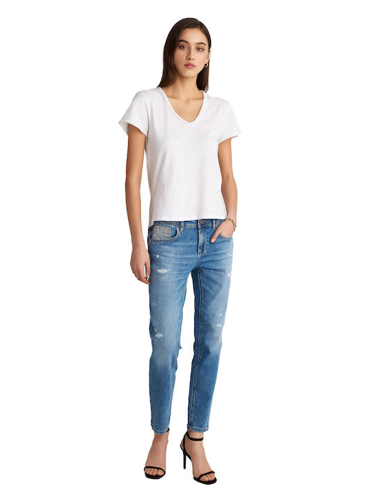 Staff Donna Damen Bluse Baumwolle White