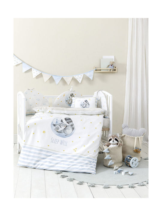 Nima Sleepy Raccoon Baby Sheets Set Crib Cotton...