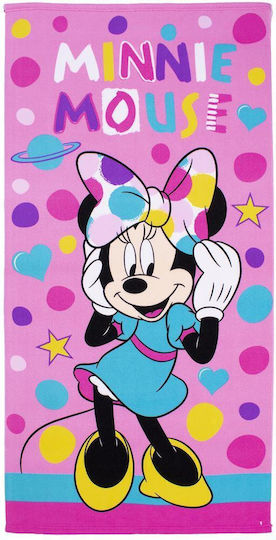 Dimcol Παιδική Πετσέτα Θαλάσσης Ροζ Minnie 140x70εκ.
