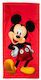 Dimcol Kids Beach Towel Red Mickey 140x70cm