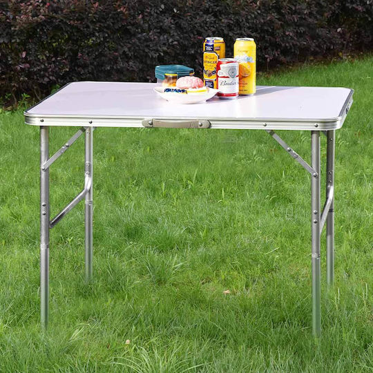 Bakaji Tabelle Aluminium für Camping Klappbar Campingmöbel 90x60x60cm Gray