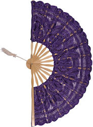 Silk Fashion Handmade Purple Fan 27cm