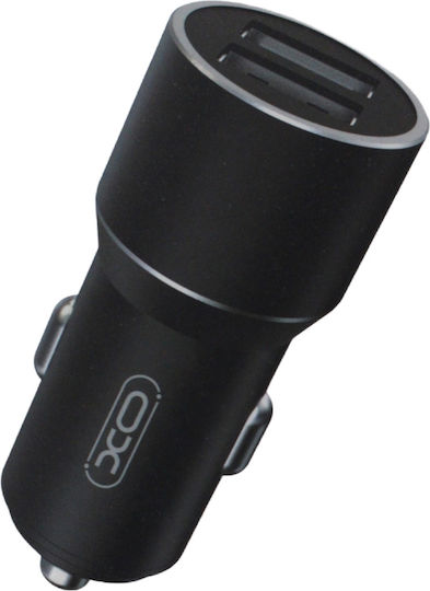 XO Φορτιστής Αυτοκινήτου CC30 12W 2.4A με Θύρες: 2xUSB Μαύρος