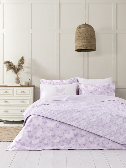 Nima Beta Κουβερλί Υπέρδιπλο Microfiber Ροζ, Λιλά 220x240cm