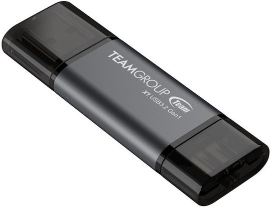 TeamGroup X1 64GB USB 3.2 Stick with connection USB-A & USB-C Gray