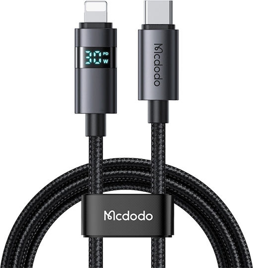 Mcdodo LED USB-C to Lightning Cable 36W Μαύρο 1.2m (CA-6570)