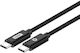 Conceptronic Braided USB 3.1 Video Cable USB-C male - USB-C 240W PD Μαύρο 2m ETTA03B20