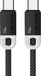 Cabletime USB 2.0 USB-C male - USB-C 60W (CTCM60PBW) Cabletime USB 2.0 USB-C male - USB-C 60W (CTCM60PBW)