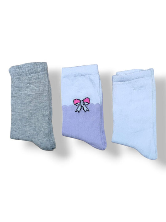 Babydom Kids' Socks Lilac, White, Grey 3 Pairs