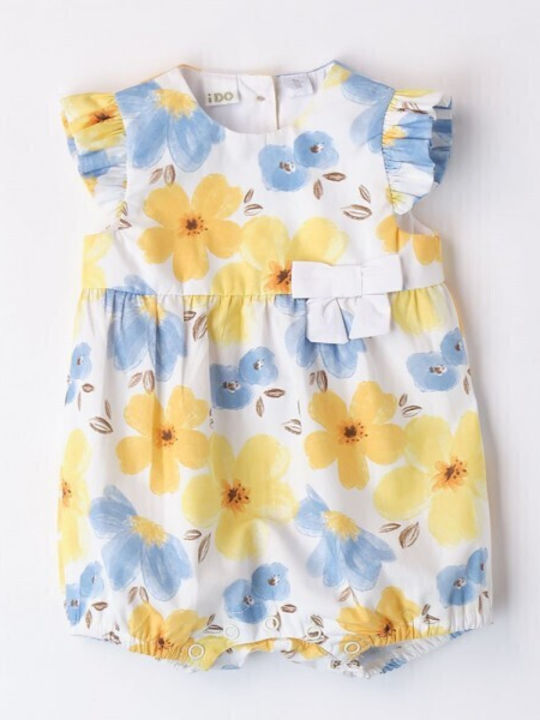 iDO Babystrampler Kurzärmelig White-yellow