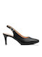 Leather Black Heels with Strap