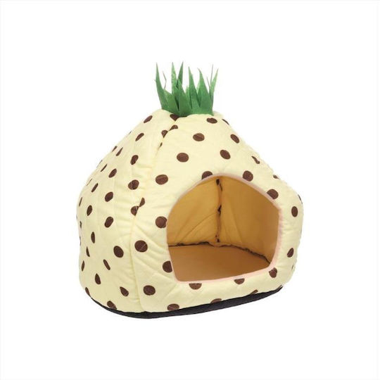 Flamingo Cat Bed Yellow Polka Dot Igloo 38x38x40cm