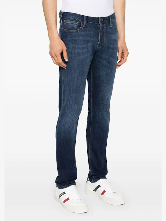 Emporio Armani Ανδρικό Παντελόνι Τζιν Ελαστικό Slim Fit Μπλε