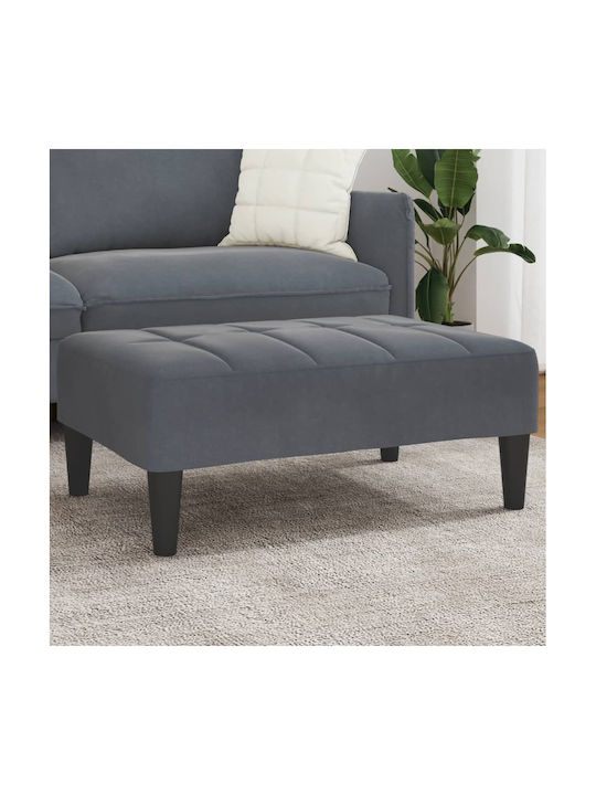 Velvet Upholstered Footstool Dark Gray 77x55x31 cm