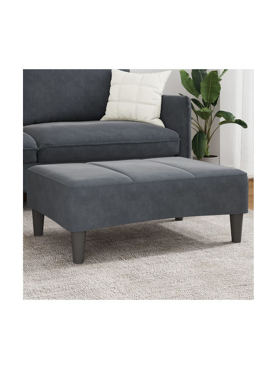 Velvet Upholstered Footstool Dark Gray 77x55x31cm