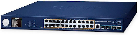 Planet Technology GS-6311-24P4XV Managed L2 PoE+ Switch με 24 Θύρες Gigabit (1Gbps) Ethernet και 4 SFP Θύρες