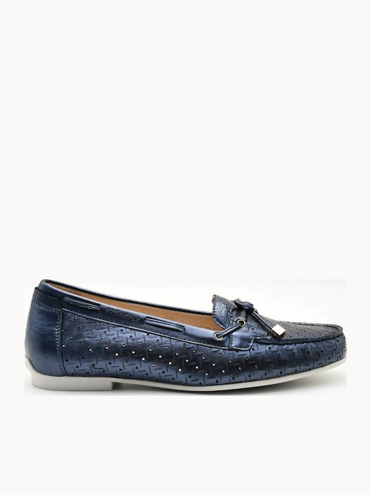 Capri Iii 1 Leather Women's Moccasins in Navy Blue Color