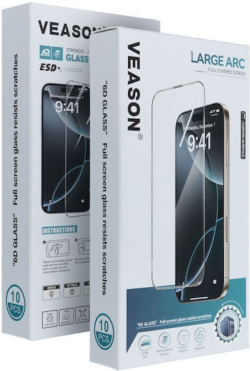 Tempered Glass Negru (iPhone SE 2022 / 2020 / 8 / 7)