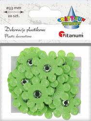 Titanum Διακοσμητικό Λουλούδι για DIY Κατασκευές Πράσινο 20τμχ 3x3εκ.