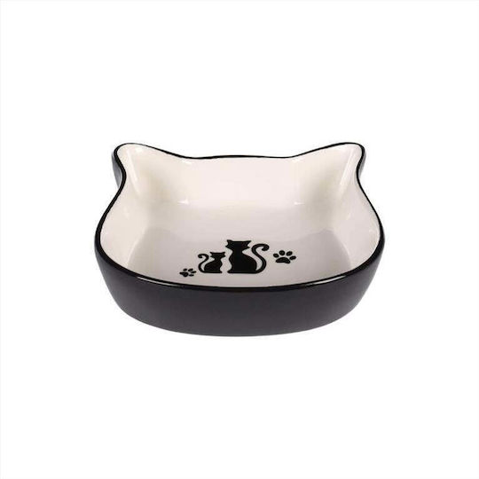 Flamingo Ceramic Bowl Food & Water for Cat 250ml in Black Color