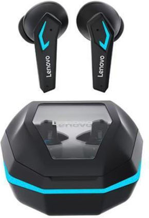 Lenovo TG102 AI In-ear Bluetooth Handsfree Ακουστικά με Αντοχή στον Ιδρώτα και Θήκη Φόρτισης Μαύρα