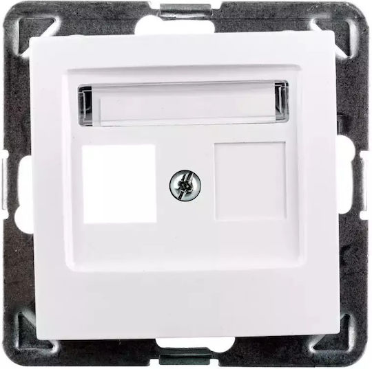 Ospel Impresja Single Network Socket RJ45 in White Color GPK-1Y/p/00