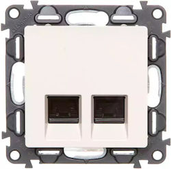 Компютърен контакт Valena Life двоен Rj45 Cat.5e Utp крем 753241 Компютърен контакт Valena Life двоен Rj45 Cat.5e Utp крем 753241