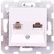 Електрически контакт Viko Karre Rj11/rj45 Cat 5e Бял 90963635