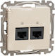 Schneider Electric Sedna Design Elements Computer Socket Double Rj45 Cat 5e Utp Beige Sdd112452