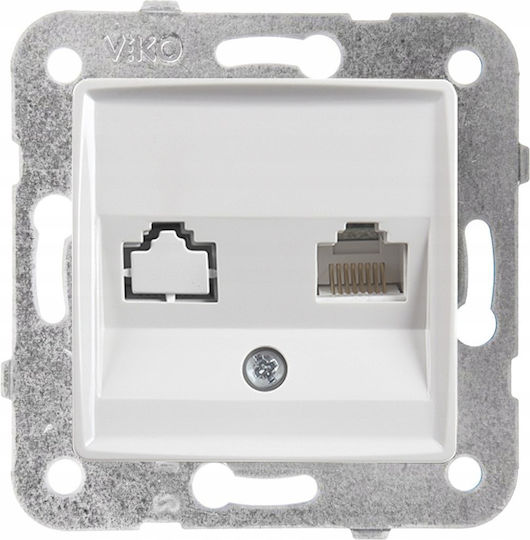 Компютърен контакт Panasonic Linnera S 1xrj45 Cat.5e Бял Гланц 91440032