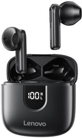 Lenovo EA120 Earbud Bluetooth Handsfree Earphones with Sweat Resistance and Charging Case Black