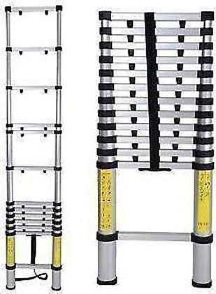 ACP Teleskopische Leiter Aluminium 12 Stufen mit maximaler Höhe 3.8m