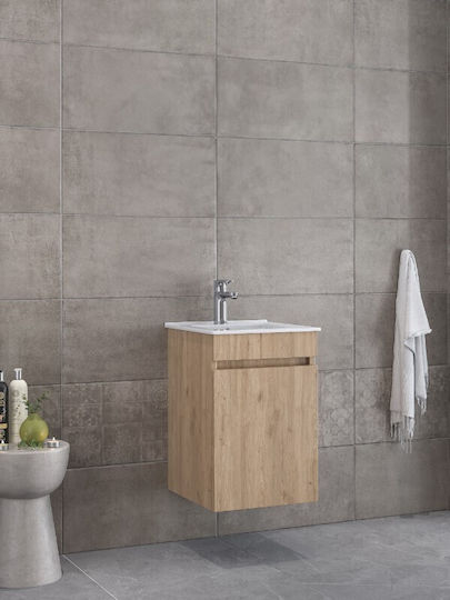 Furnibath Πάγκος με Νιπτήρα Μ41xΒ60xΥ41cm Walnut