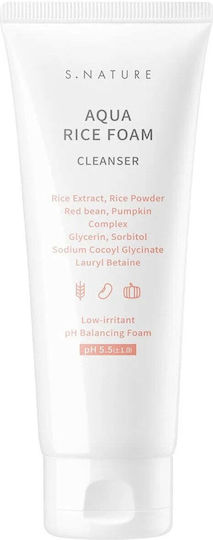 S.Nature Aqua Rice Spumă Demachiant Facial pentru Strălucire și Hidratare 80ml