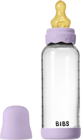 Bibs Glass Baby Bottle Anti-Colic With Silicone Teat For 0+ Months 240ml