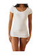 Women's Short Sleeve T-Shirt Elastane White Size XS
